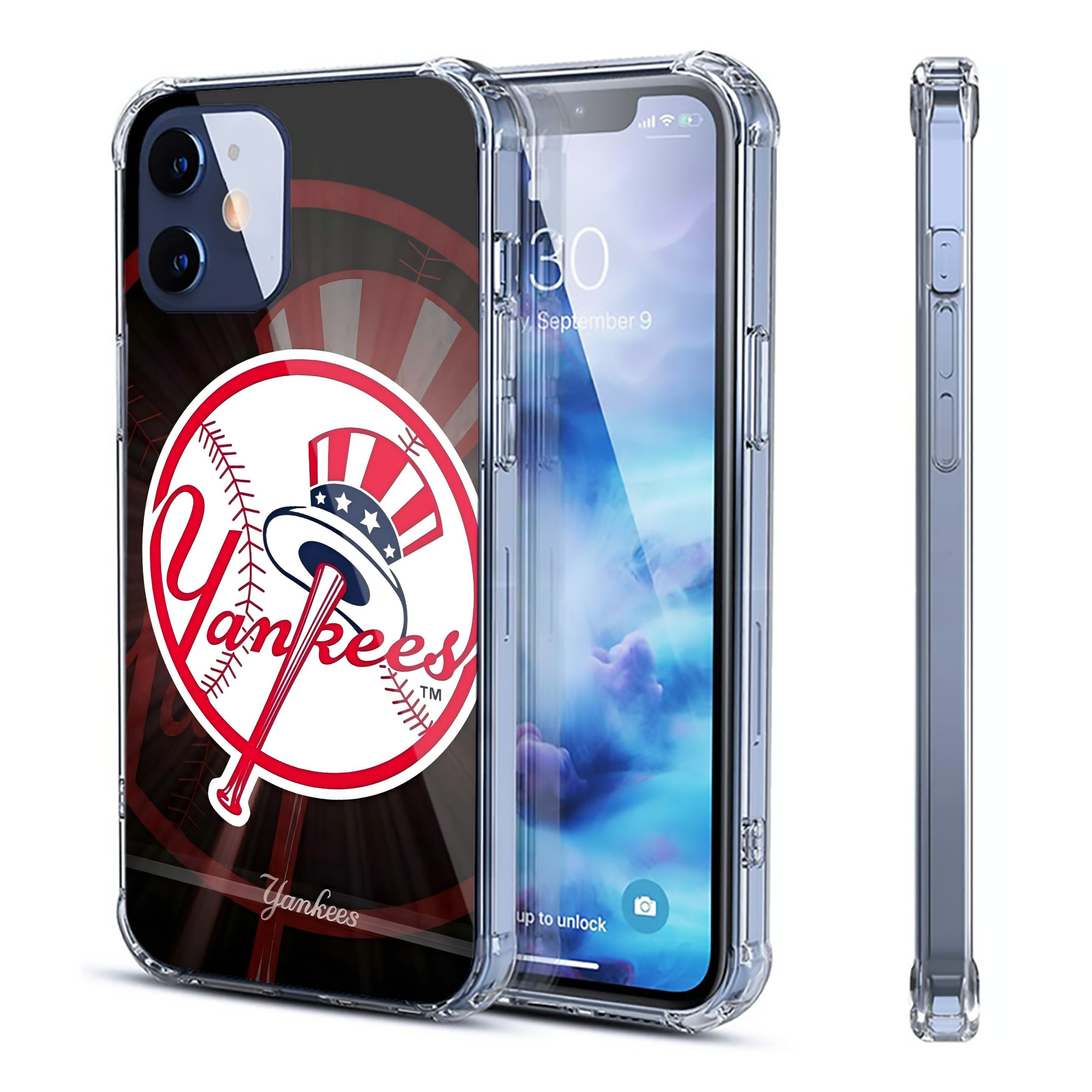 New York Yankees 124 Clear IPhone 12 Case – Soft TPU With UV Print – Enhanced Drop Protection, Precise Fit, Anti-Fingerprint, Customizable Design, Scratch-Resistant, Yellow-Resistant